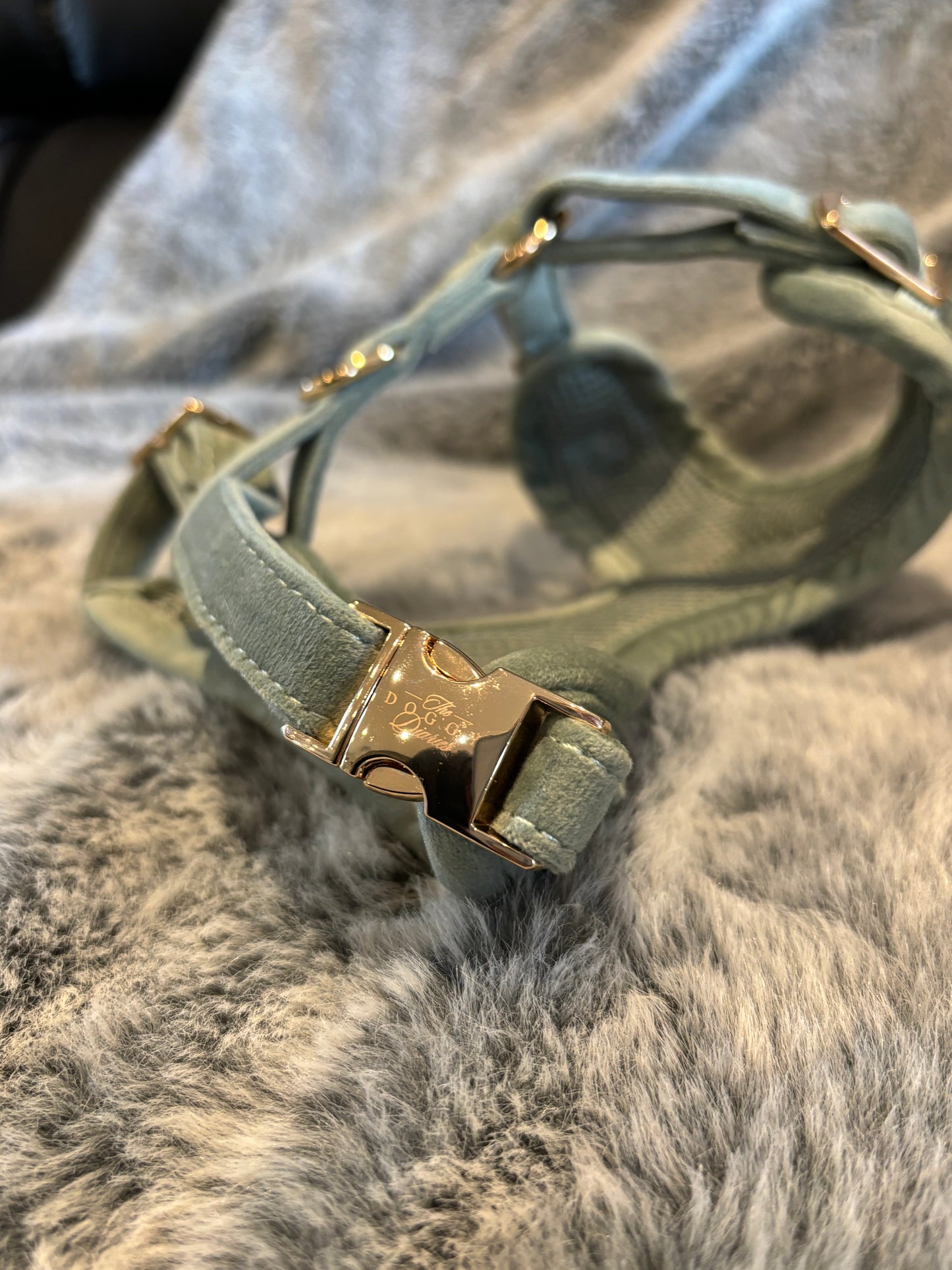 Sage Quilted Velvet Harness